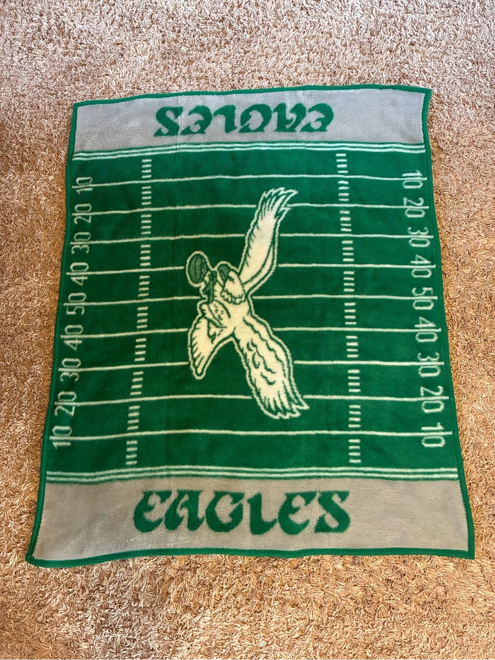 Vintage The Northwest Company Philadelphia Eagles Blanket Kelly Green Logo